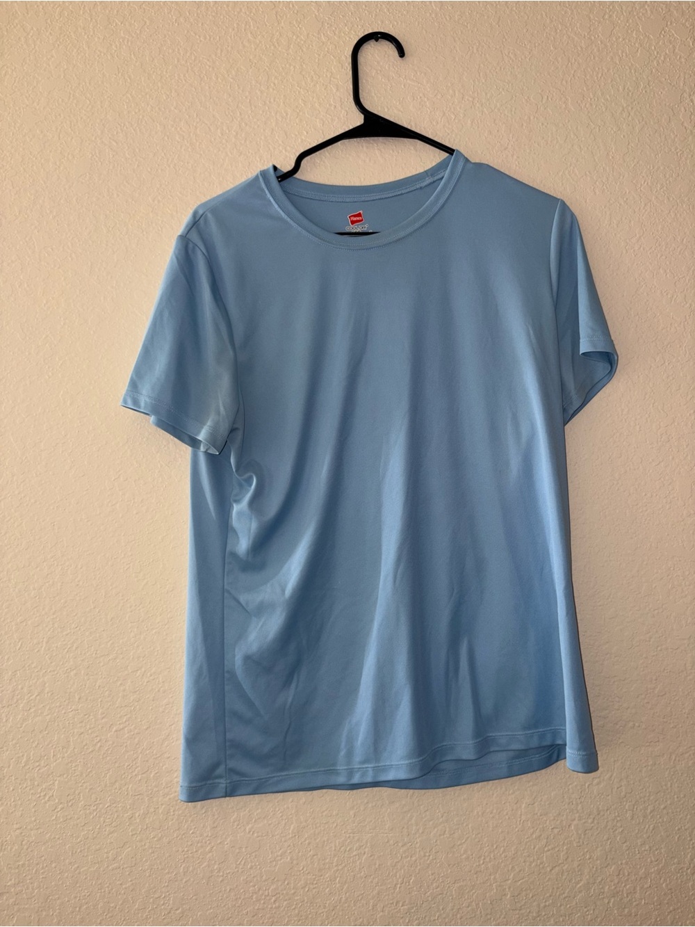 Hanes Men's Light Blue Short Sleeve Crew Neck T-Shirt
